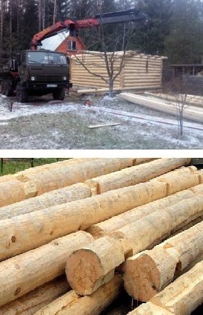 фото перевозка сруба на стройку манипулятором
